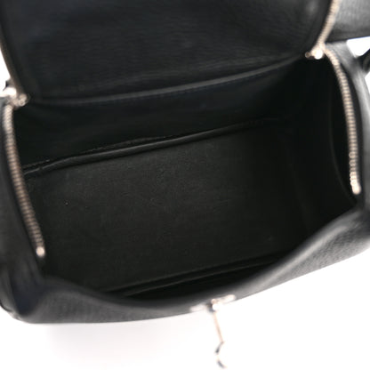Hermes Taurillon Clemence Mini Lindy 20 Black 9 of 27