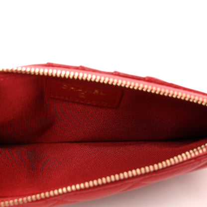 Chanel Lambskin Quilted Classic Flat Wallet Pouch Red 5 of 8