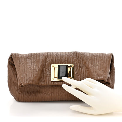 Louis Vuitton Calfskin Quilted Monogram Altair Clutch Beige 2 of 9