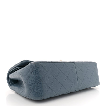 Chanel Caviar Quilted Jumbo Double Flap Blue 4 of 10