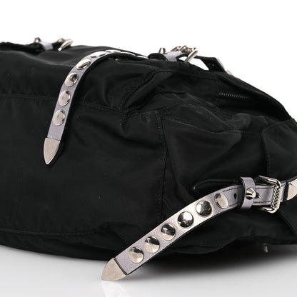 Prada Nylon New Vela Studded Messenger Bag Black 13 of 16