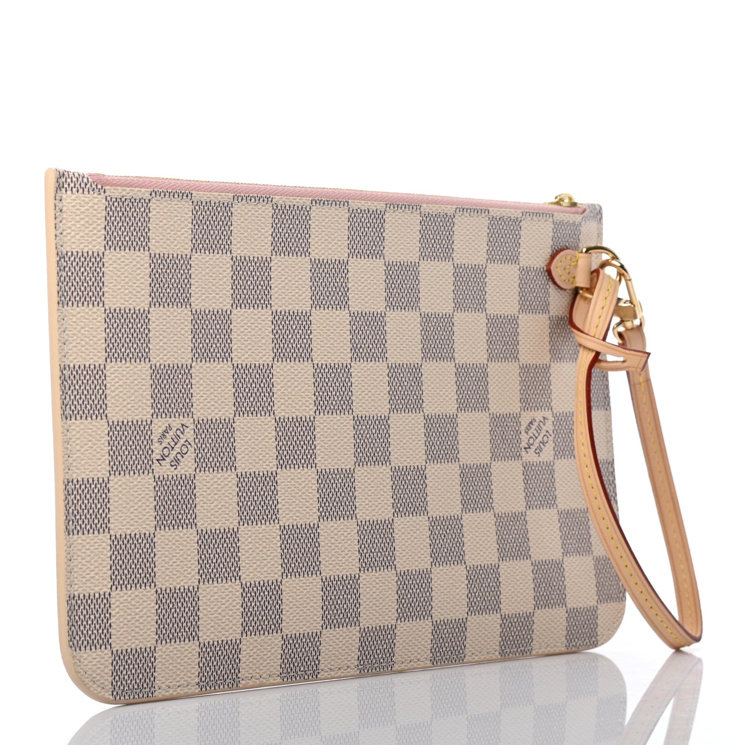 Louis Vuitton Damier Azur Neverfull MM GM Pochette Rose Ballerine 3 of 6