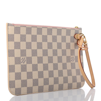 Louis Vuitton Damier Azur Neverfull MM GM Pochette Rose Ballerine 3 of 6