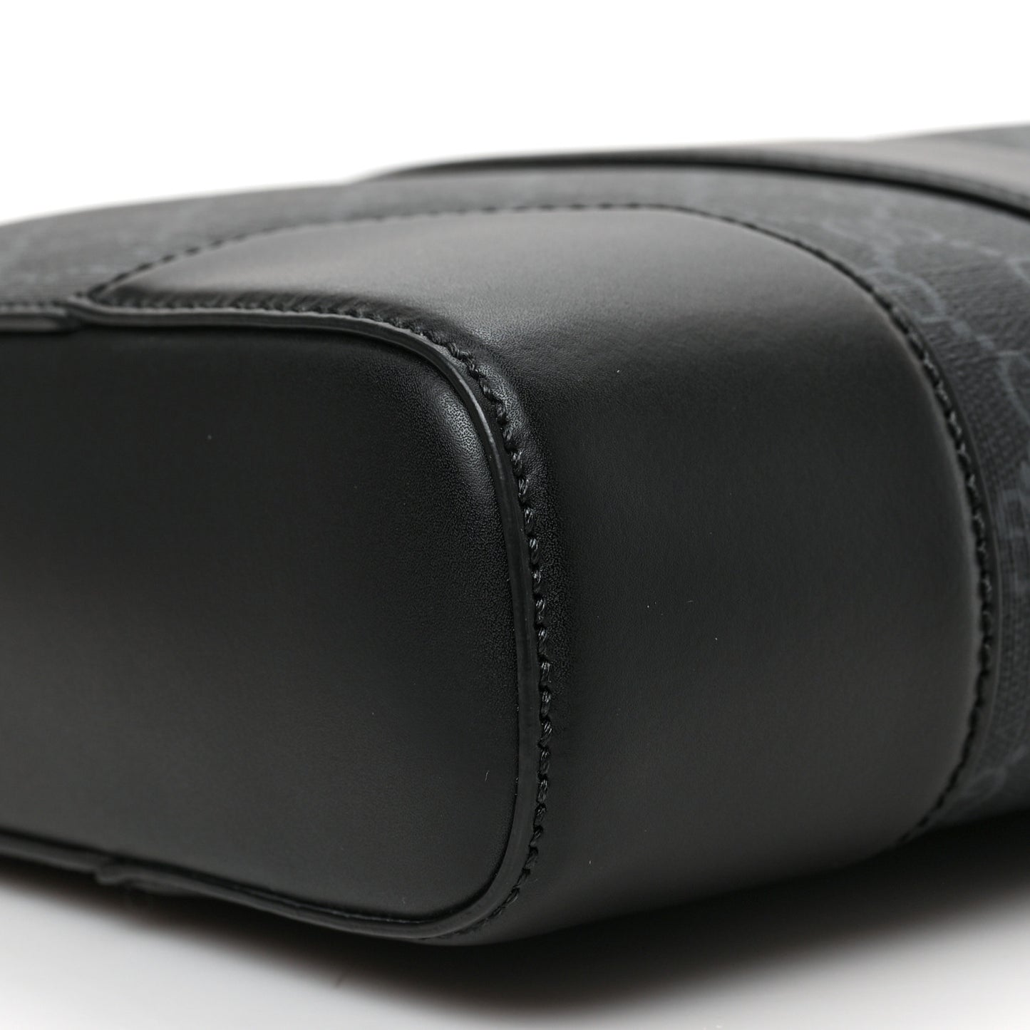 GG Supreme Monogram Appia Calfskin Web Briefcase Black