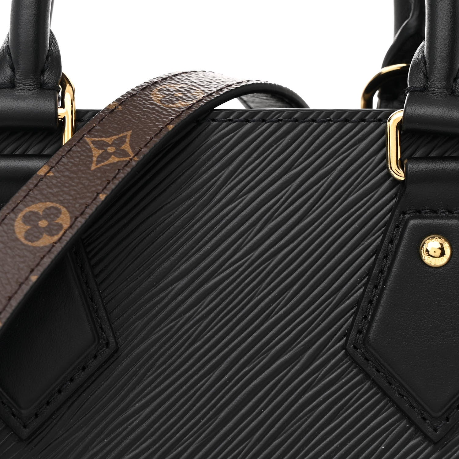 Louis Vuitton Epi Sac Plat BB Black 7 of 9