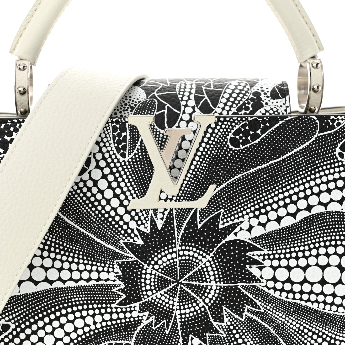 LV X YK Taurillon Psychedelic Capucines MM Black White