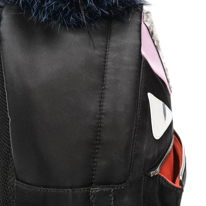 Fendi Nylon Vitello Fox Goat Fur Monster Eyes Mini Backpack Black Multicolor Sky 10 of 14