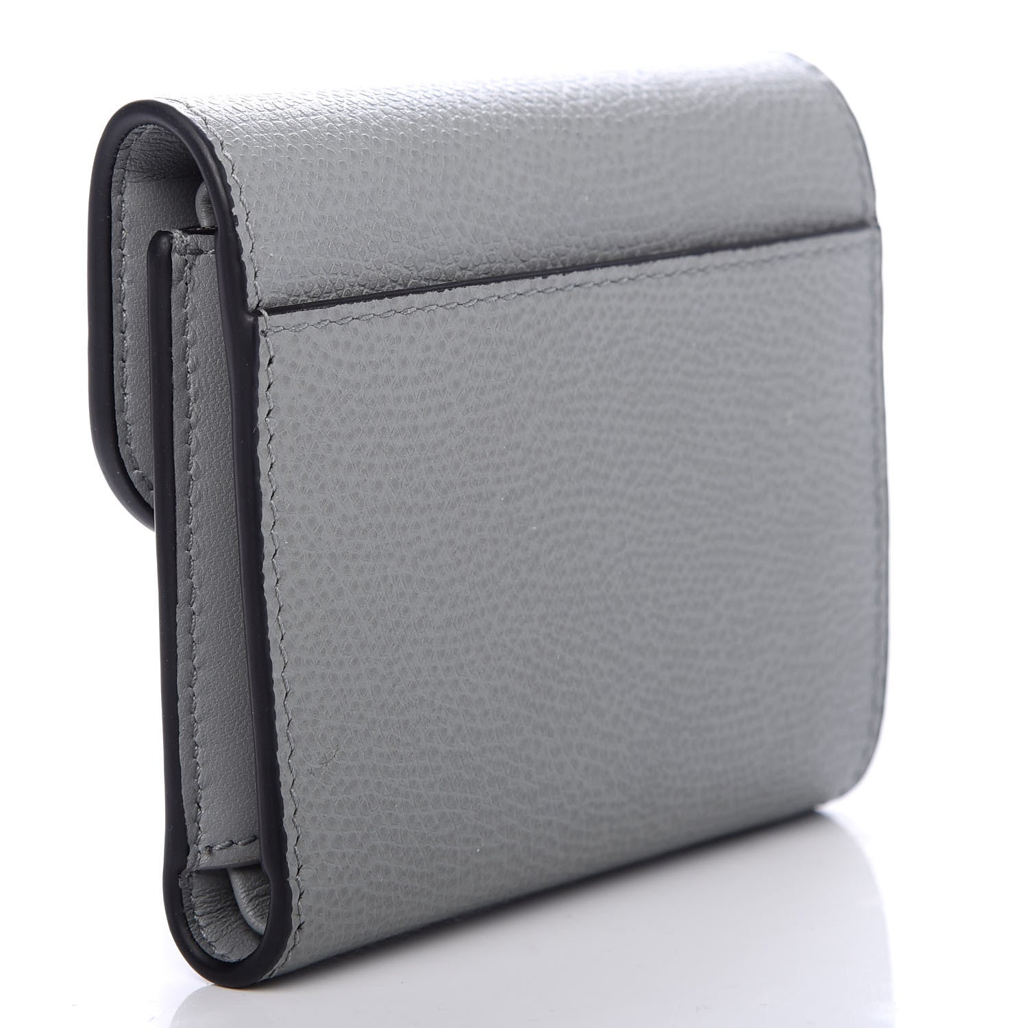 Christian Dior Grained Calfskin Saddle Lotus Wallet Gray 3 of 7