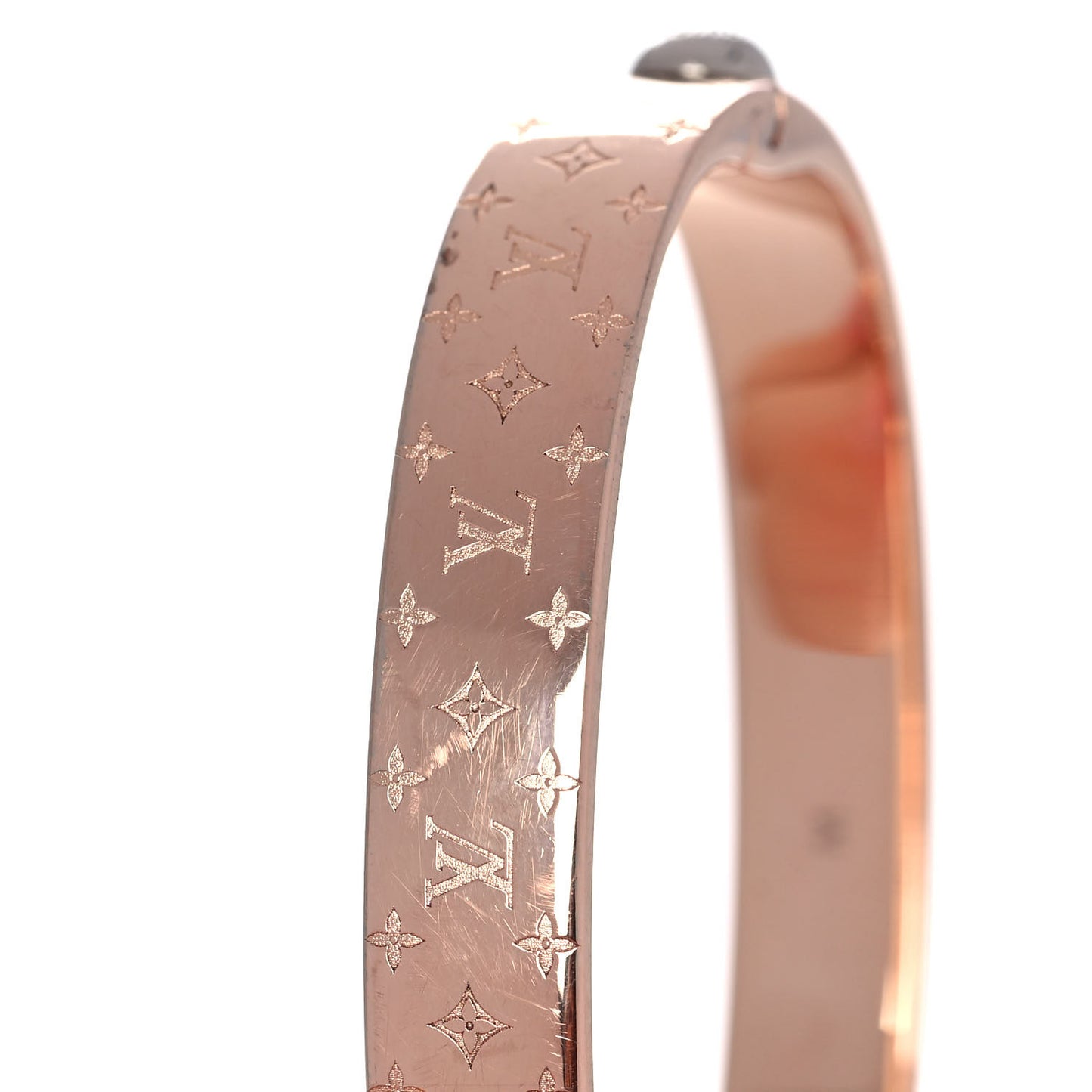Brass Monogram Nanogram Cuff M Pink Gold