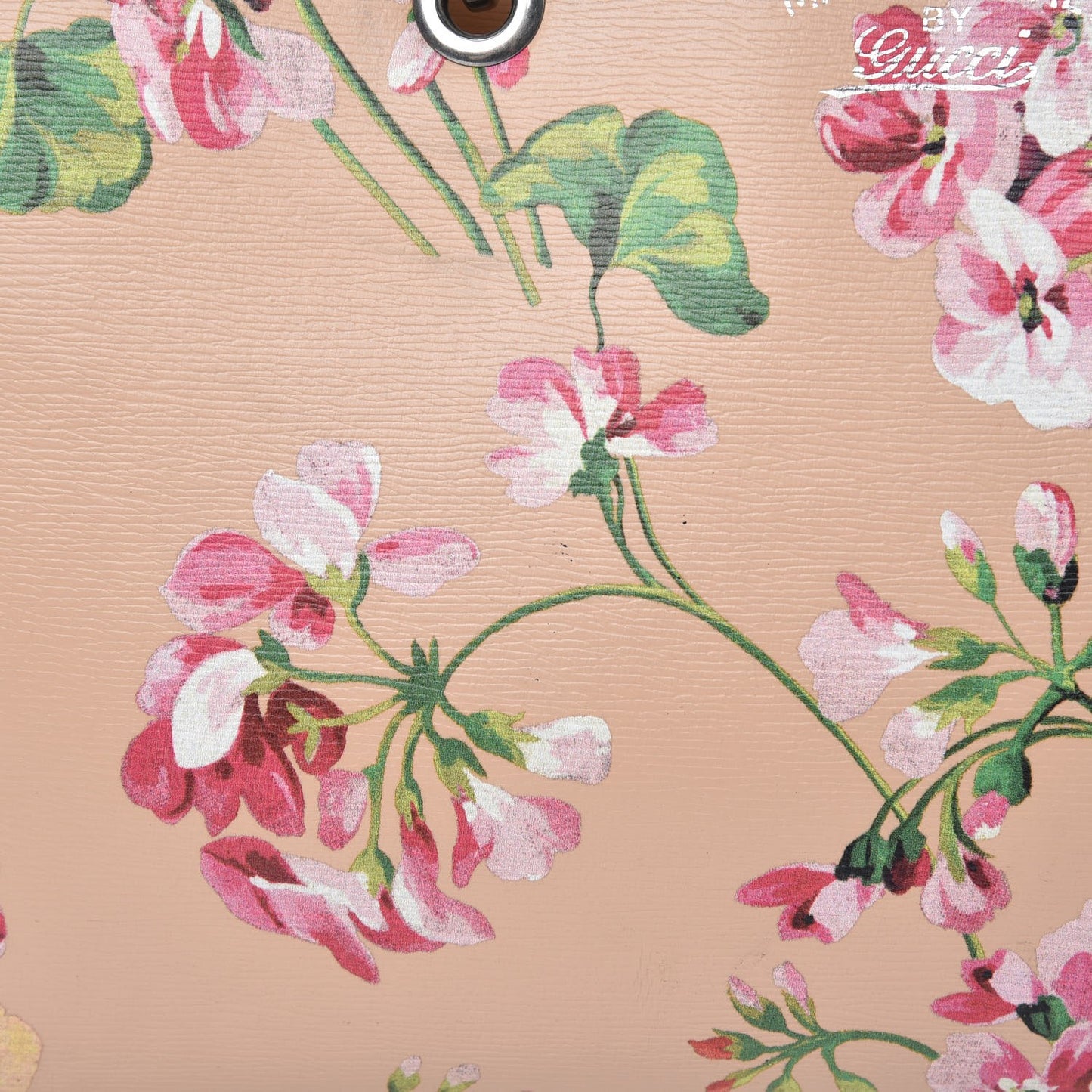 Shangai Calfskin Blooms Print Medium Bamboo Shopper Tote Pink Apricot Multicolor