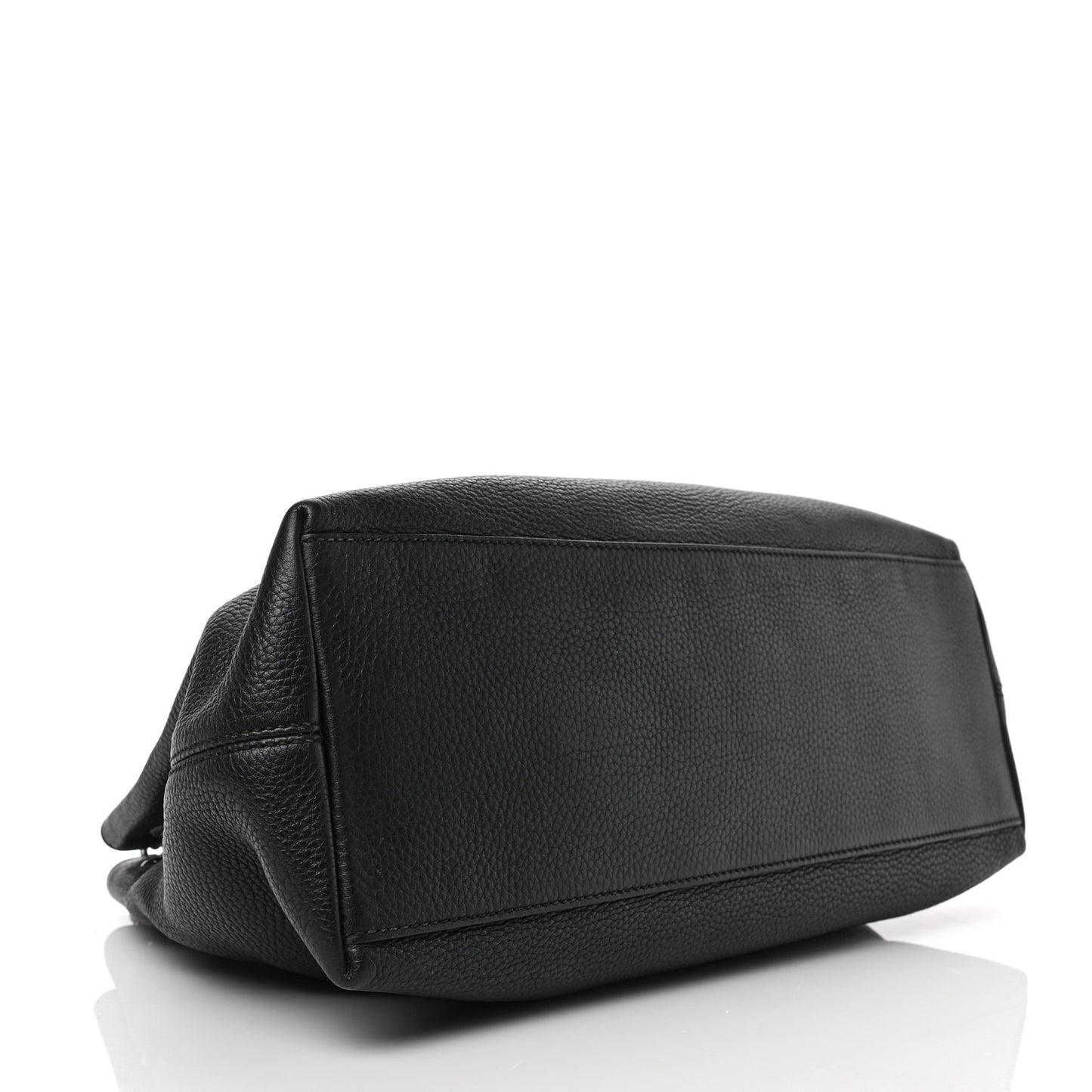 Pebbled Calfskin Studded Medium Soho Chain Shoulder Bag Black