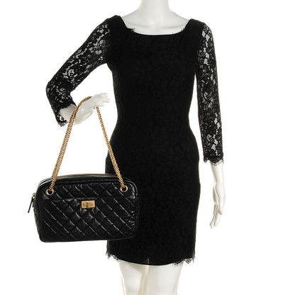 Chanel Aged Calfskin Quilted Medium Reissue Camera Case Black 2 of 8