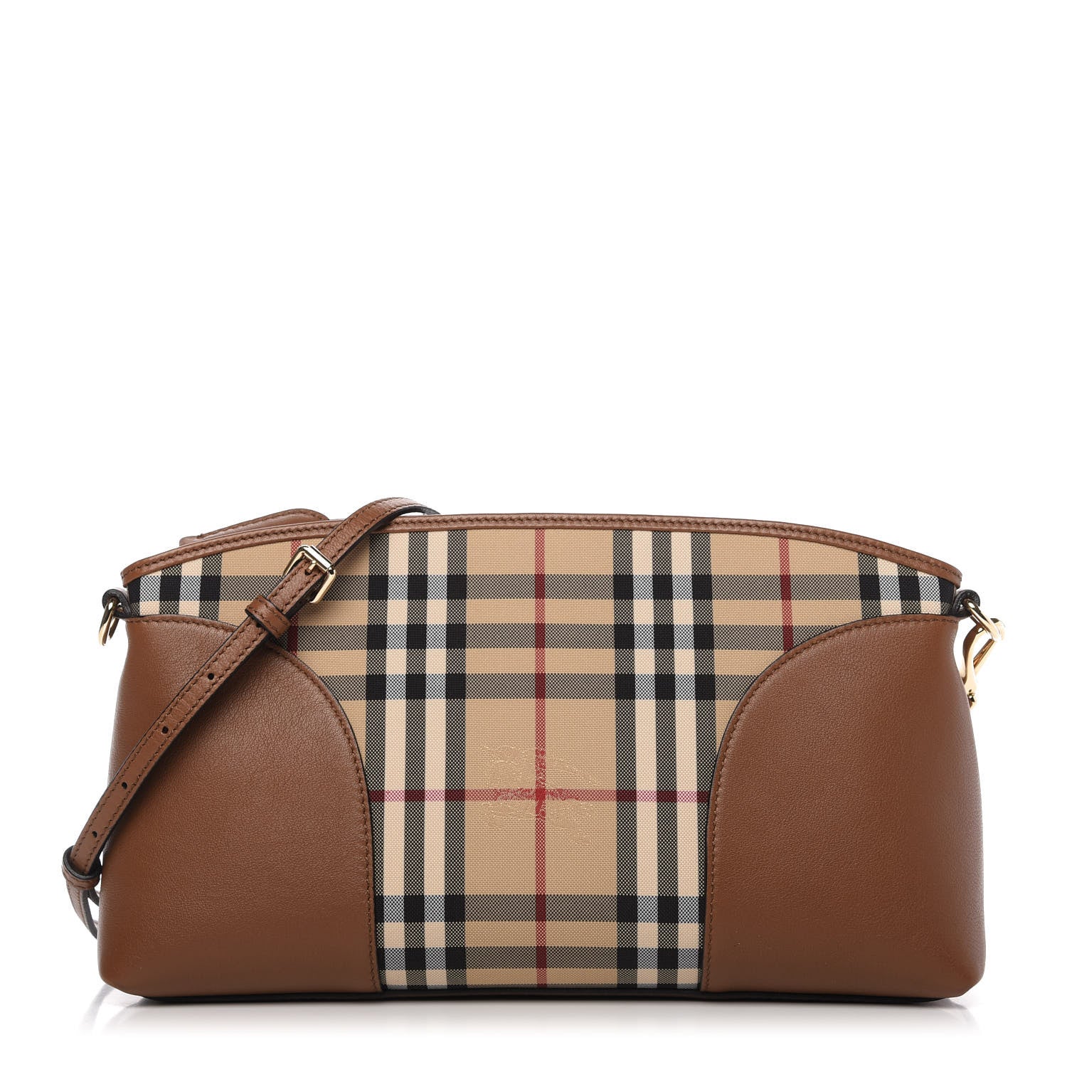 Burberry Horseferry Check Small Chichester Crossbody Clutch Bag Honey Tan 1 of 9
