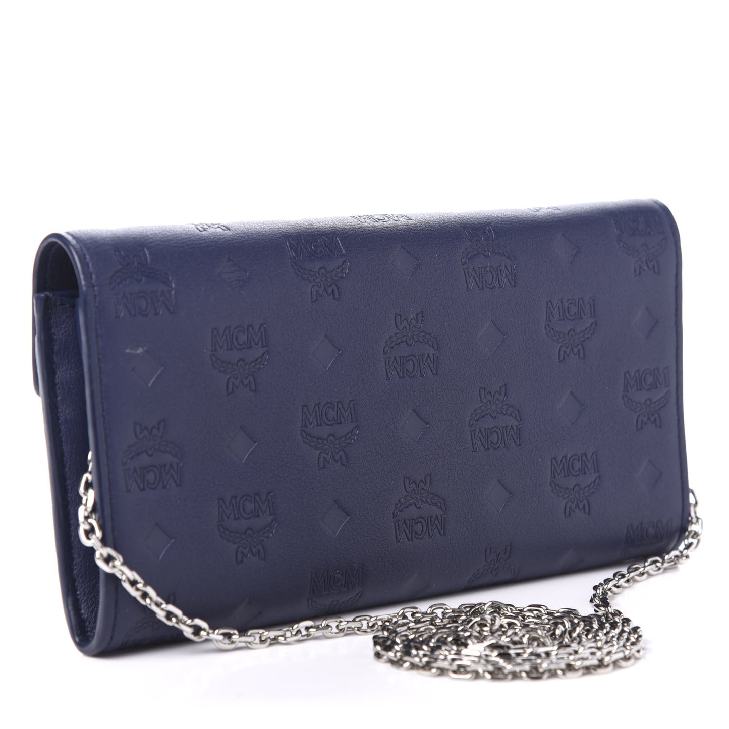 Calfskin Ottomar Large Patricia Wallet On Chain Navy Blue