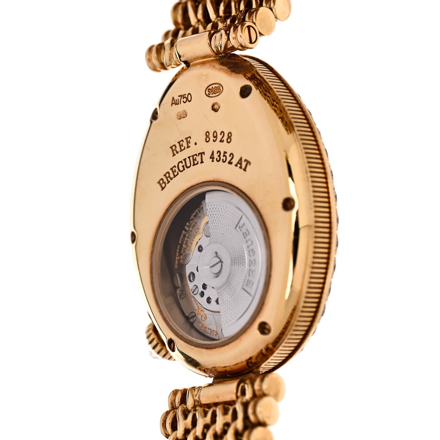 Breguet 18K Yellow Gold Diamond Bezel Mother of Pearl 25mm Reine de Naples Automatic Watch 8928 4 of 4