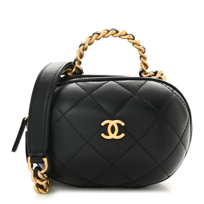Chanel Lambskin Quilted CC Bubble Vanity Case With Chain Black 1 of 10