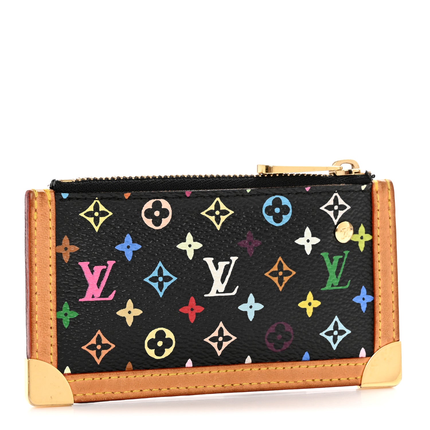Louis Vuitton Monogram Multicolor Key Pouch Black 3 of 10