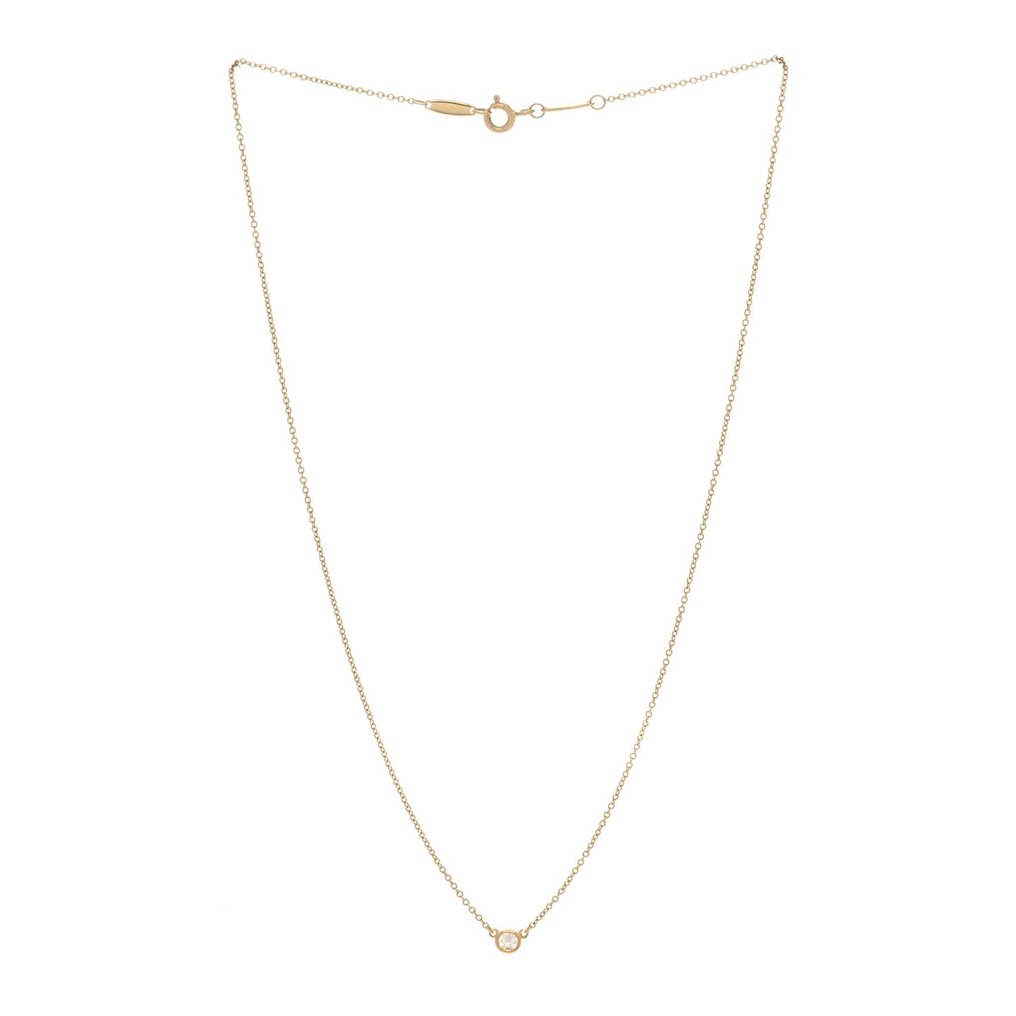 18K Yellow Gold Diamond .12ct Elsa Peretti Diamonds by the Yard Pendant Necklace