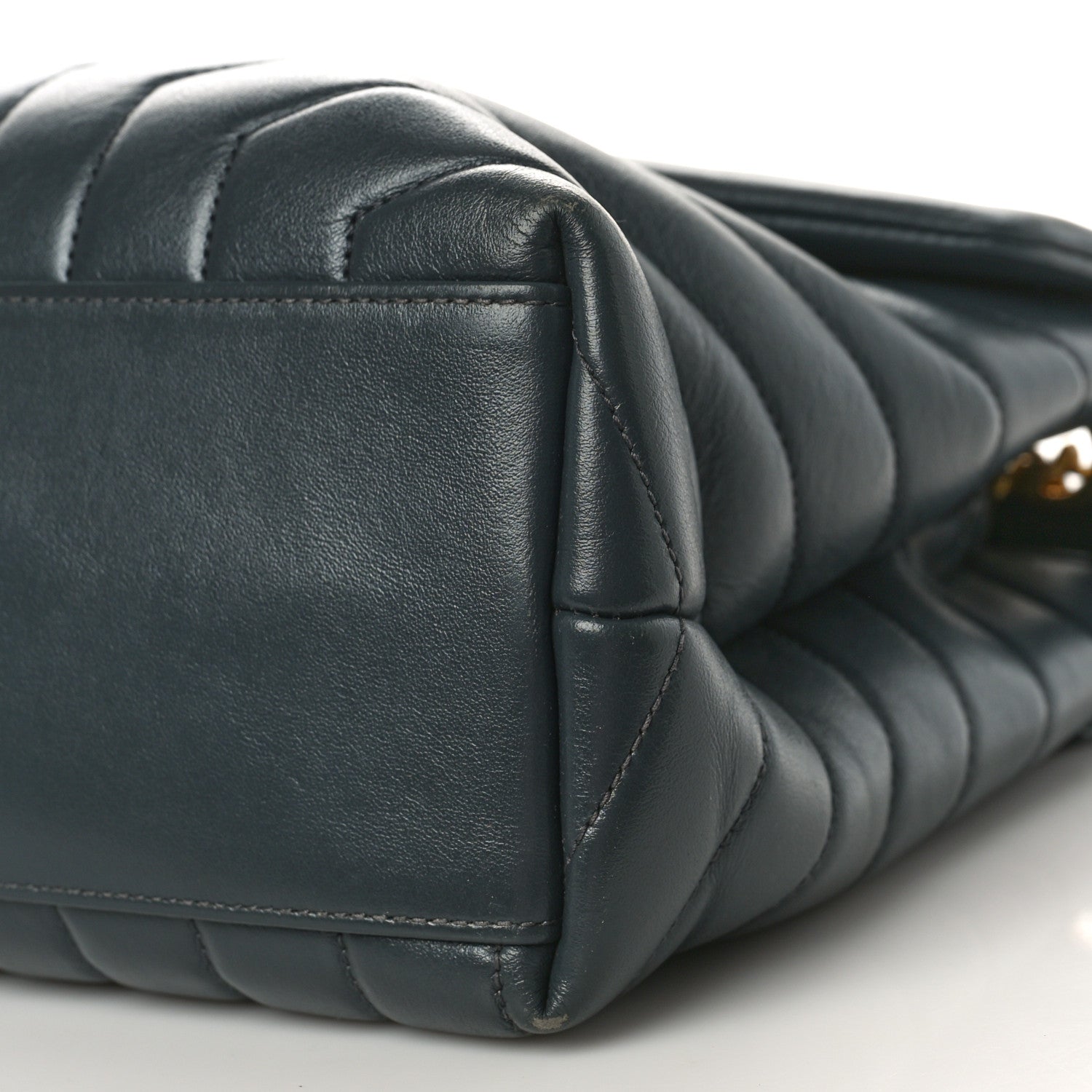 Saint Laurent Calfskin Y Quilted Monogram Medium Loulou Chain Satchel Dark Smog 9 of 9