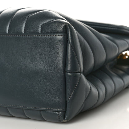 Saint Laurent Calfskin Y Quilted Monogram Medium Loulou Chain Satchel Dark Smog 9 of 9
