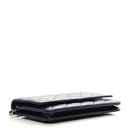 Chanel Caviar Quilted Wallet On Chain WOC Navy Blue 4 of 13