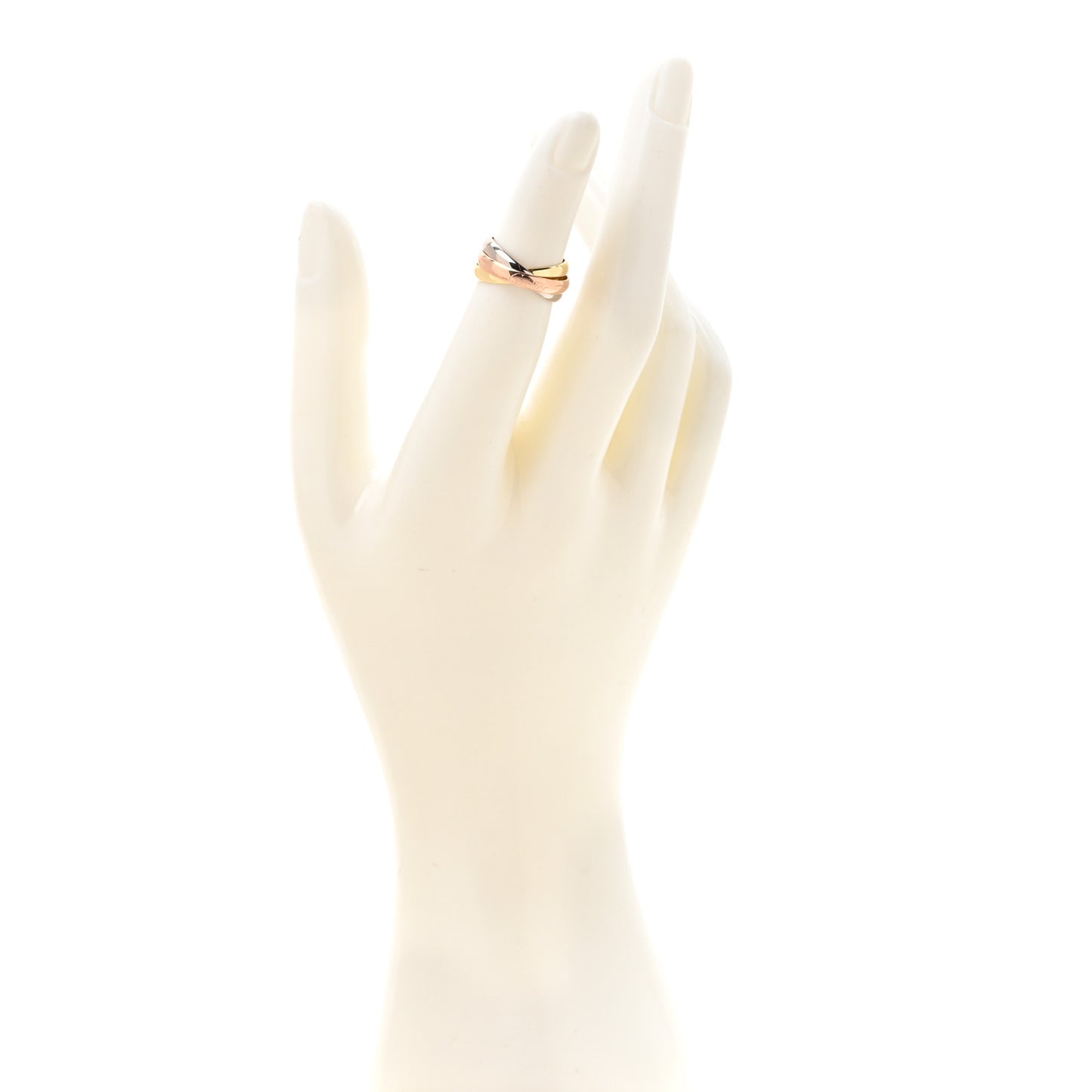 18K Pink Yellow White Gold Small Trinity Ring 48 4.5