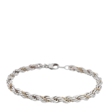 Tiffany Sterling Silver 18K Yellow Gold Cuban Chain Bracelet 1 of 3
