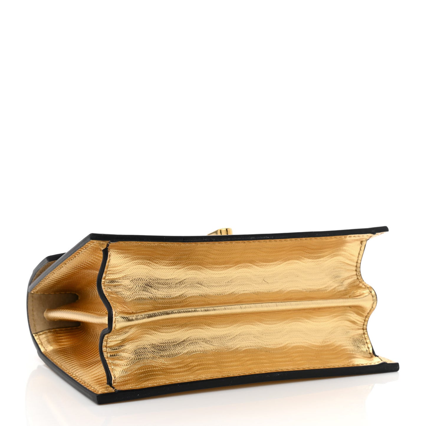Metallic Calfskin Mini Elisa Shoulder Bag Gold