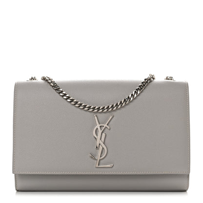 Saint Laurent Grain De Poudre Medium Monogram Kate Satchel Souris 1 of 11