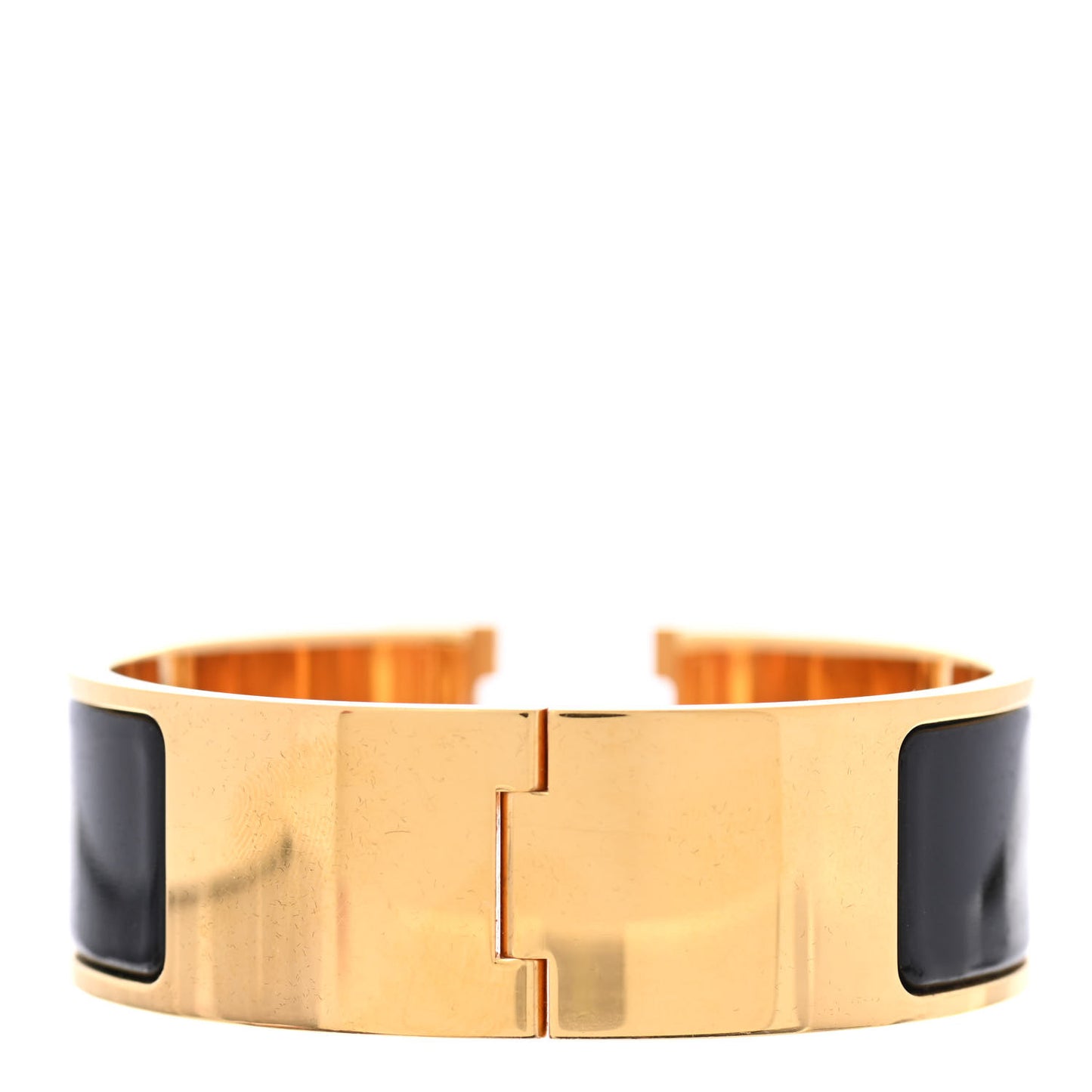 Enamel Wide Clic Clac H Bracelet GM Black