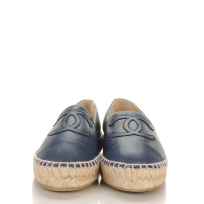 Chanel Lambskin CC Espadrilles 37 Dark Navy 2 of 7