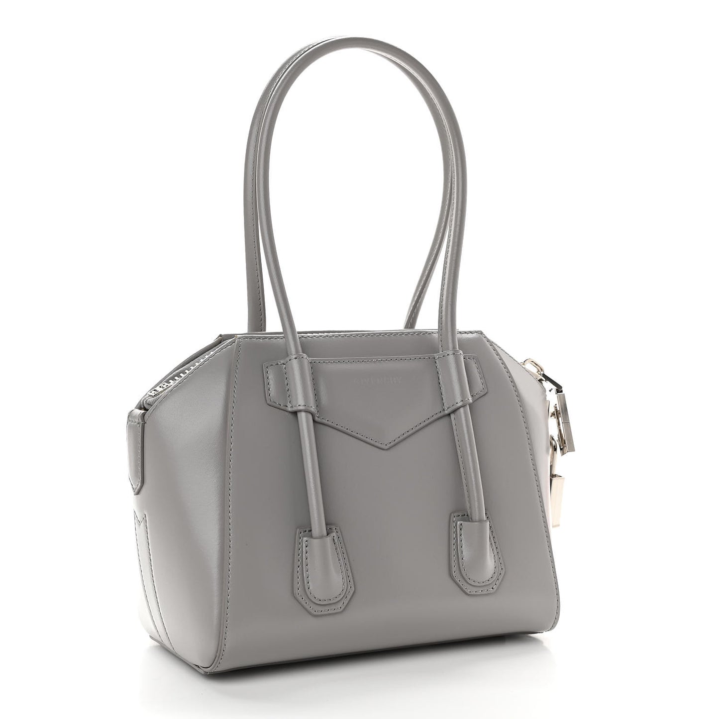 Box Calfskin Mini Lock Antigona Grey