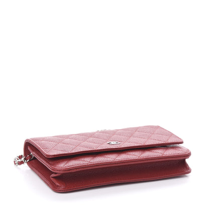 Chanel Caviar Quilted Wallet on Chain WOC Red 4 of 12