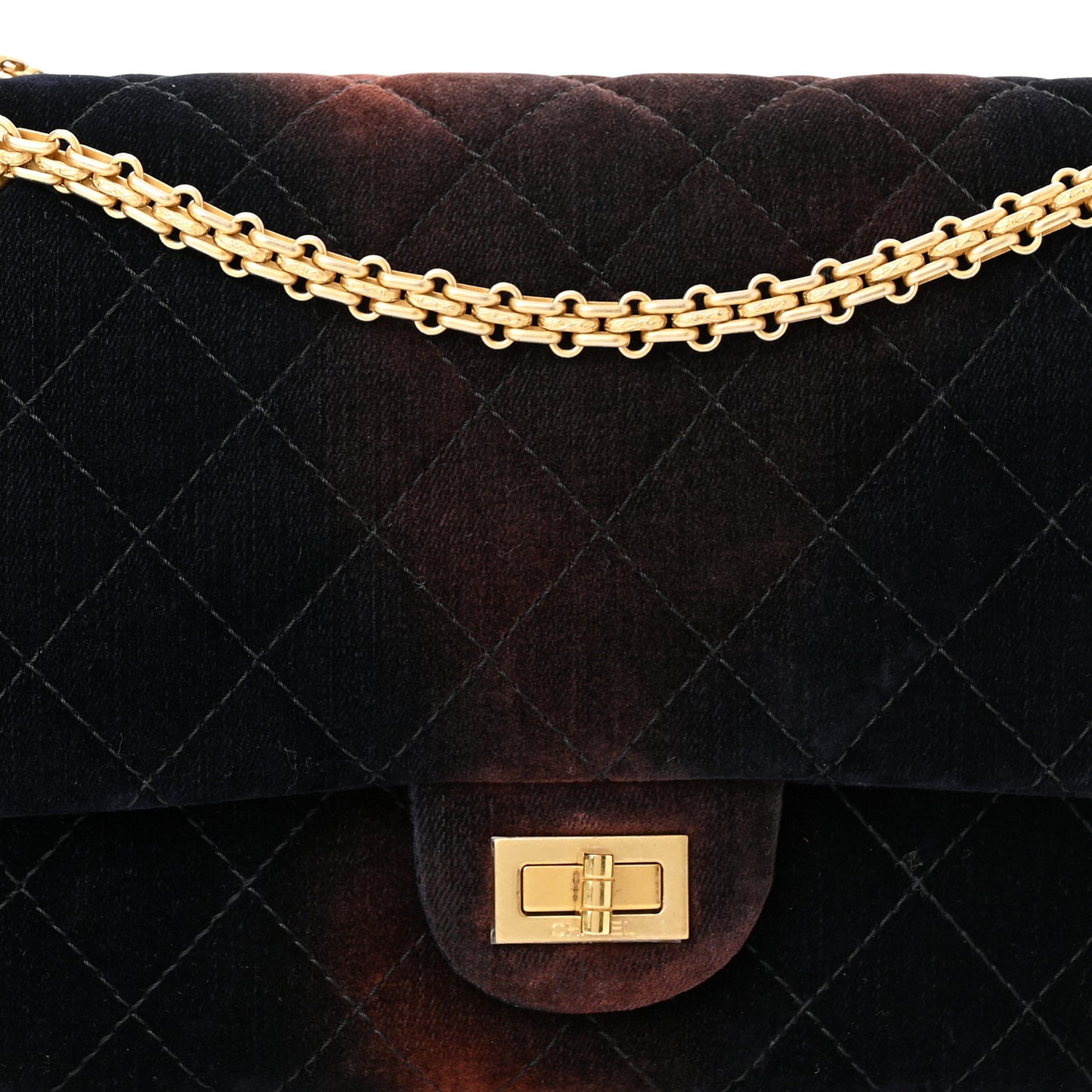 Ombre Velvet Quilted 2.55 Reissue 225 Flap Navy
