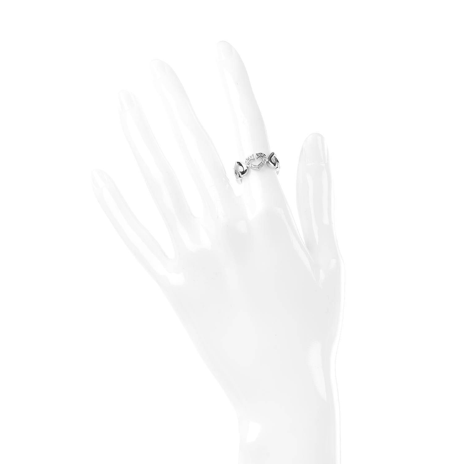 Cartier 18K White Gold Diamond Hearts and Symbols Ring 49 4.75 2 of 5