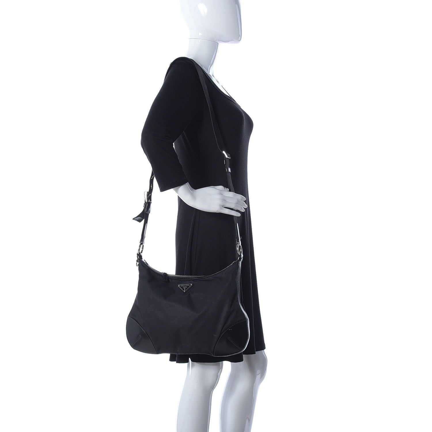 Prada Tessuto Nylon Calfskin Flat Messenger Bag Black 2 of 21