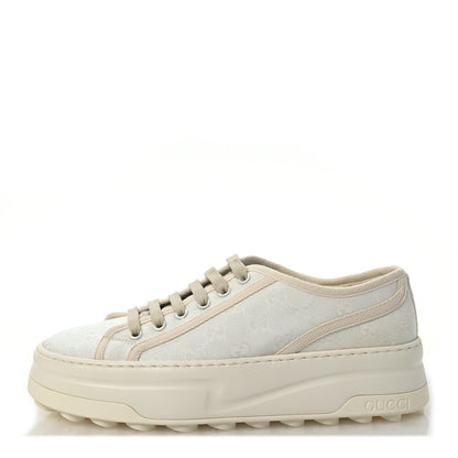 Gucci GG Monogram Womens 1977 Tennis Platform 52mm Sneakers 39 Great White Mystic White 1 of 9