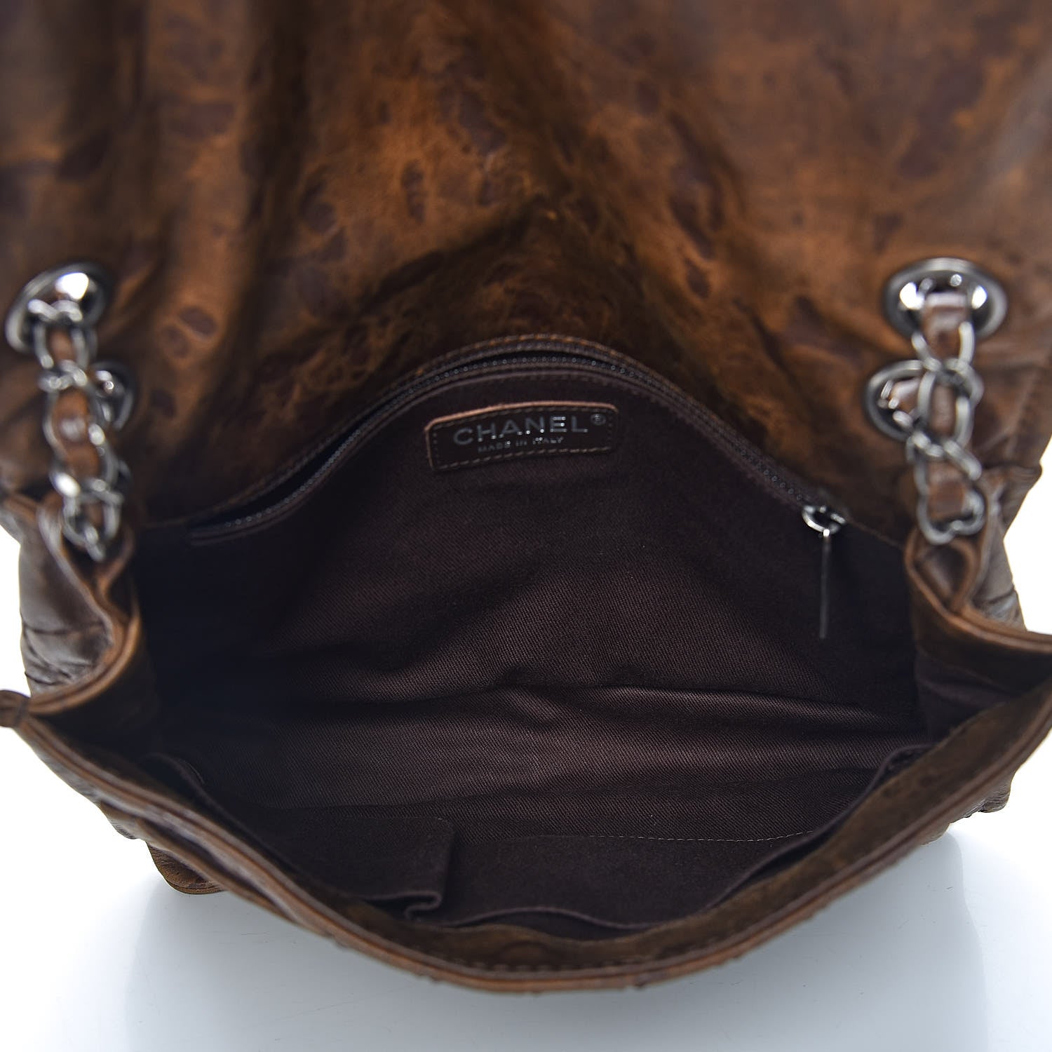Chanel Aged Crumpled Calfskin Small Vintage Flap Brown 7 of 11