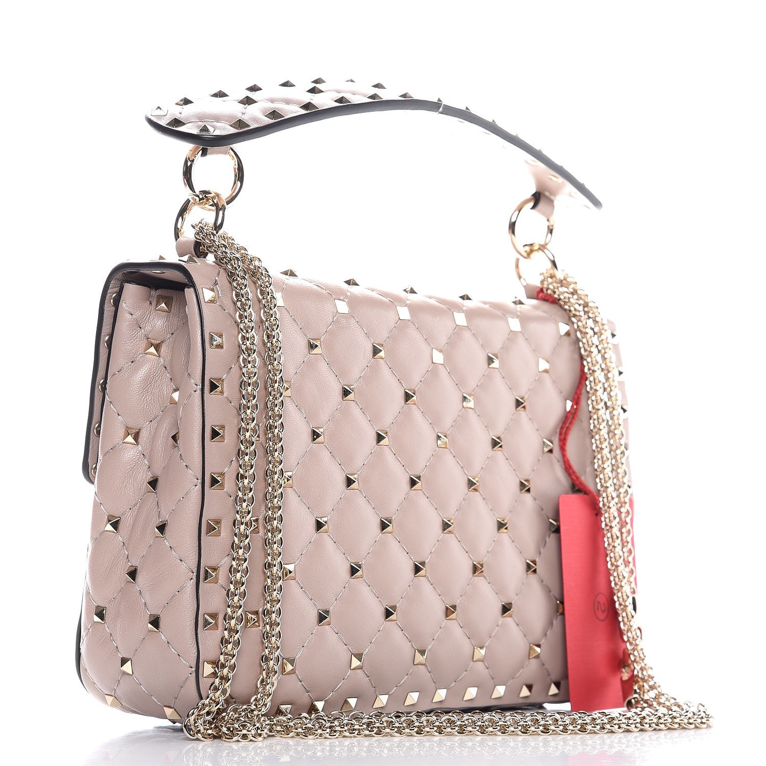 Valentino Garavani Lambskin Medium Rockstud Spike Shoulder Bag Poudre 3 of 7