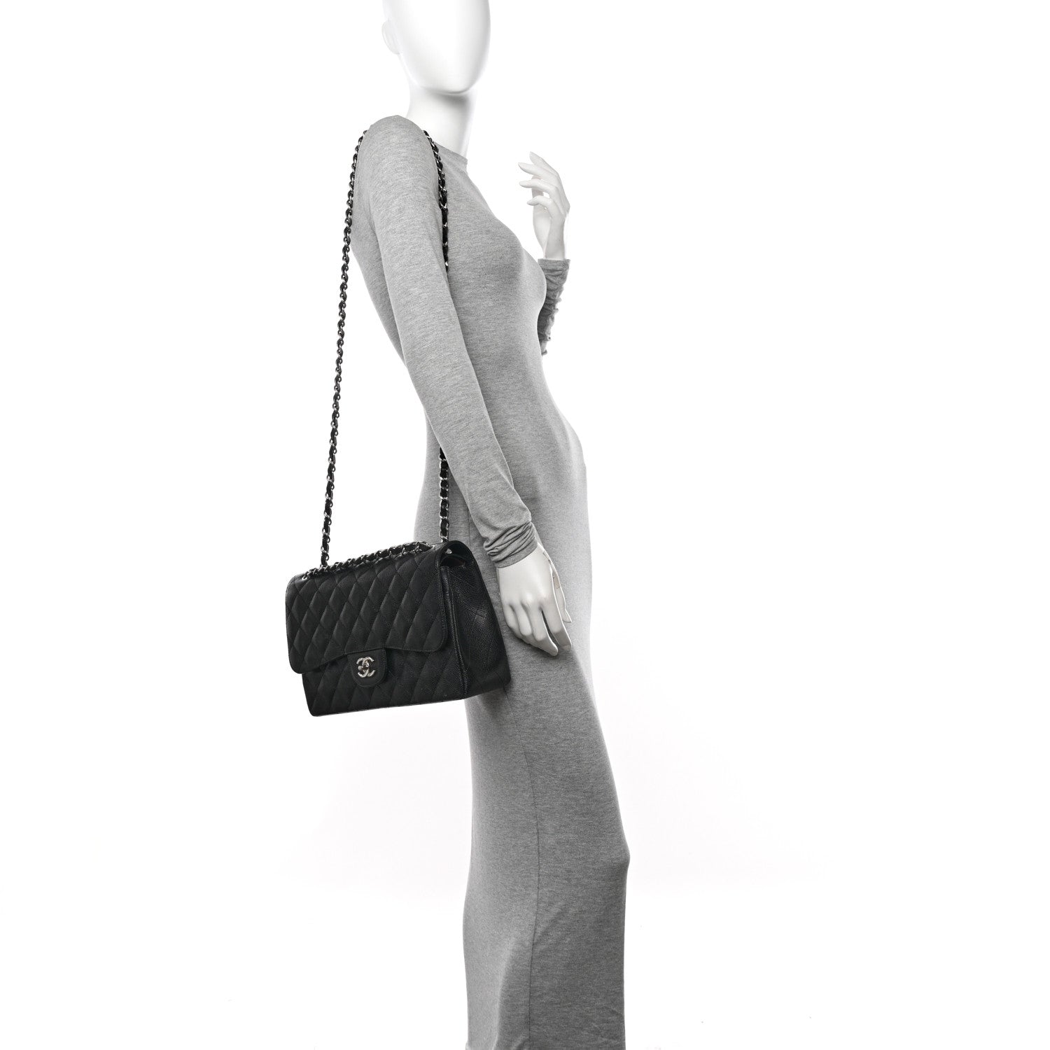 Chanel Caviar Quilted Jumbo Double Flap Black 2 of 11