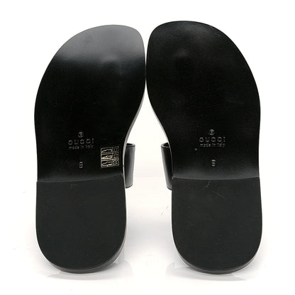 Gucci Rei Calfskin Cirano Lux Mens GG Marmont Thong Flat Sandals 8 Black 5 of 6