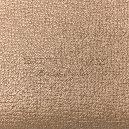 Burberry Grainy Calfskin Haymarket Check Small Reversible Tote Mid Camel 8 of 10