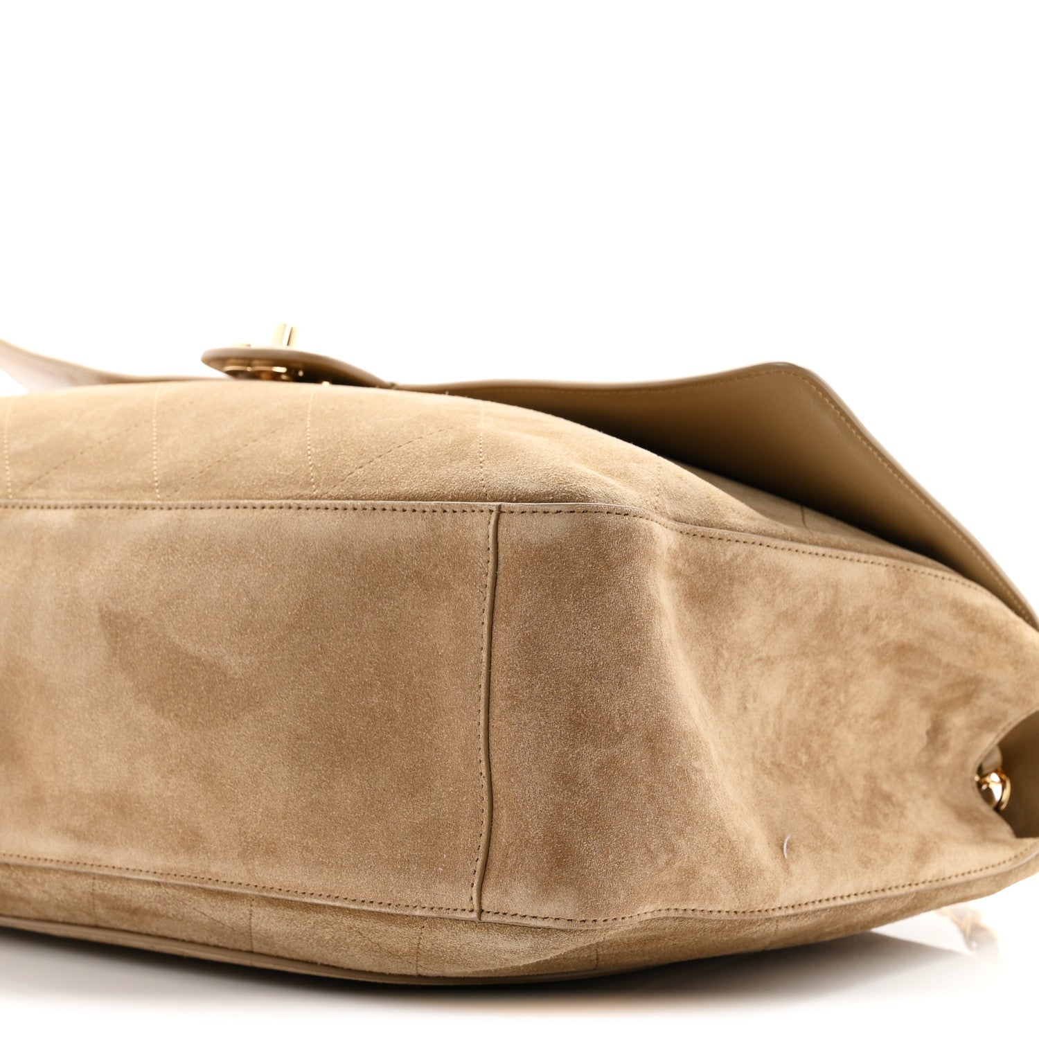 Chanel Suede Calfskin Souplissimo Maxi Flap Dark Beige 10 of 11