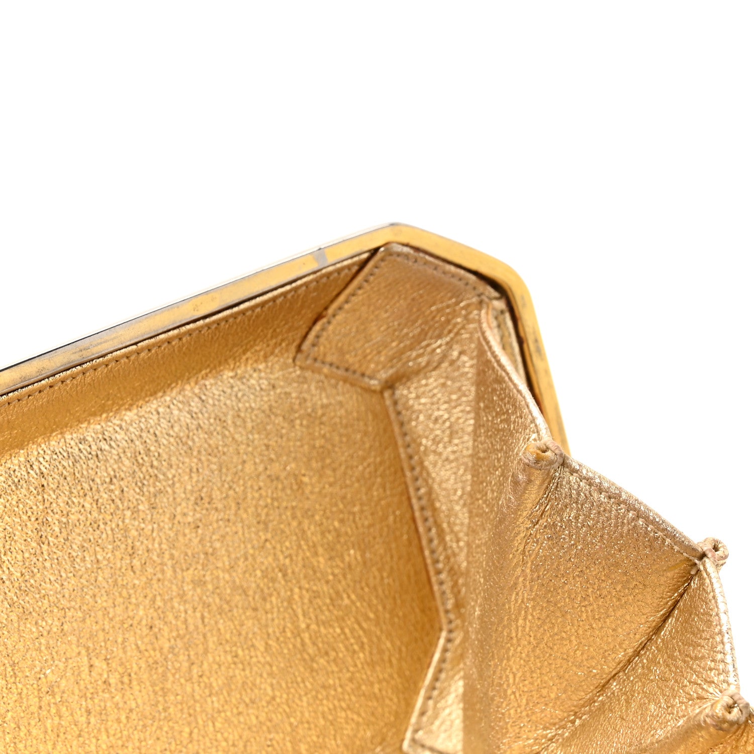 Judith Leiber Swarovski Crystal Minaudiere Clutch Silver Gold 13 of 13