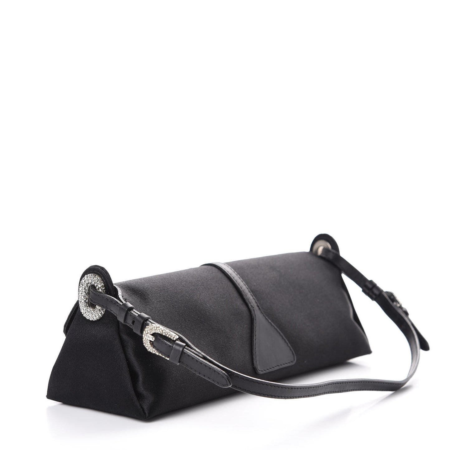 Satin Swarovski Crystal Tulita Evening Bag Black