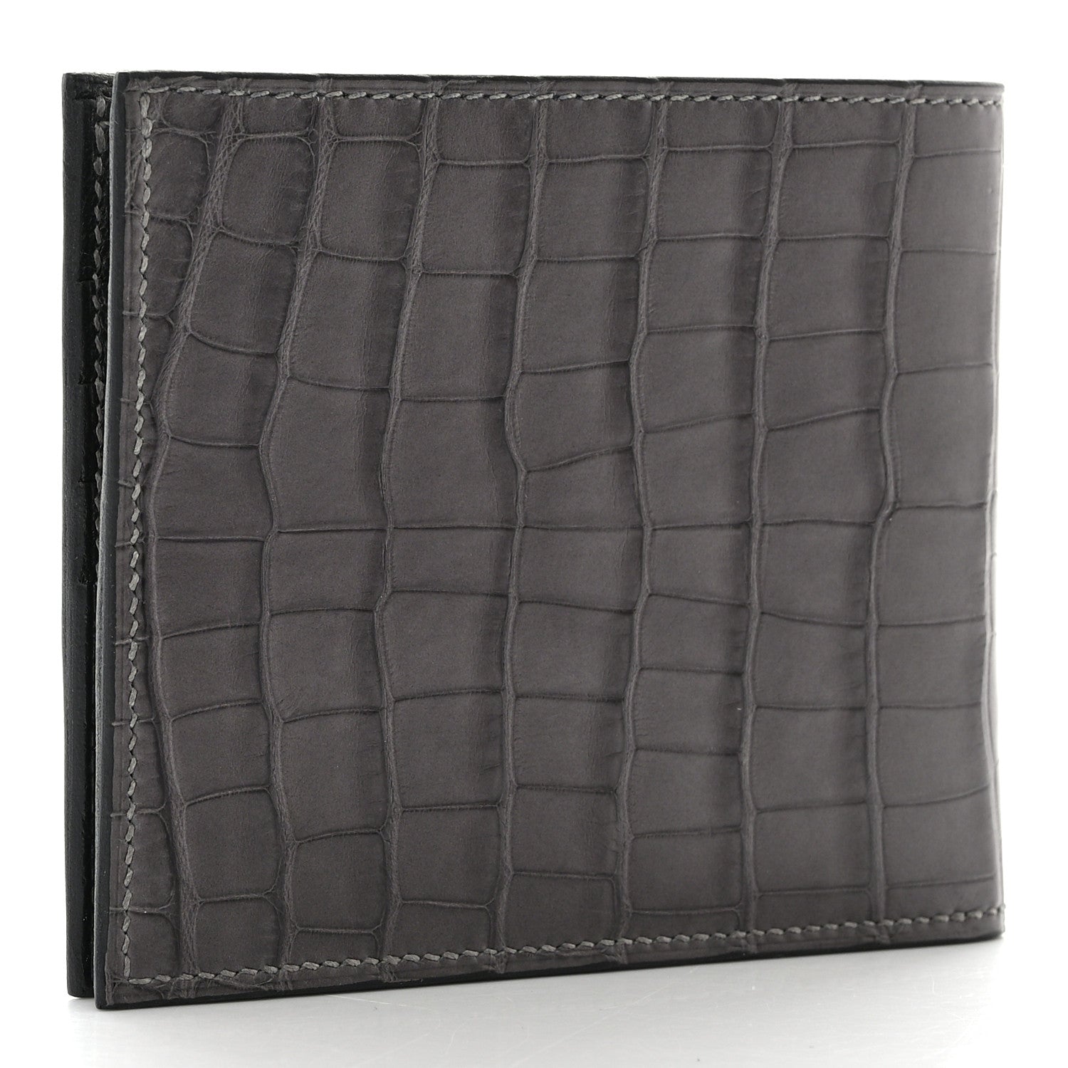 Hermes Matte Alligator MC2 Copernic Compact Wallet Graphite 3 of 7