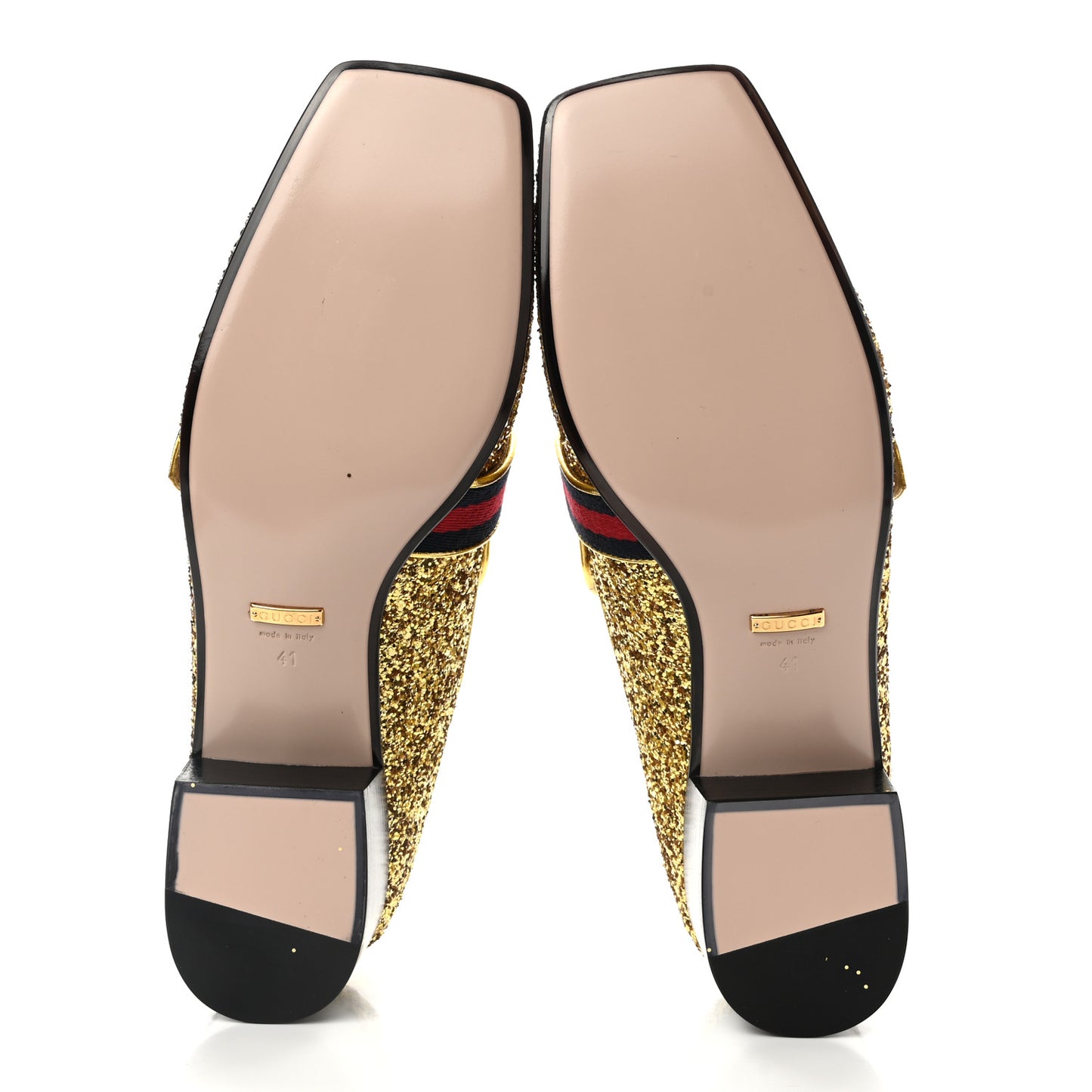 Glitter Web Peyton Loafers 41 Gold