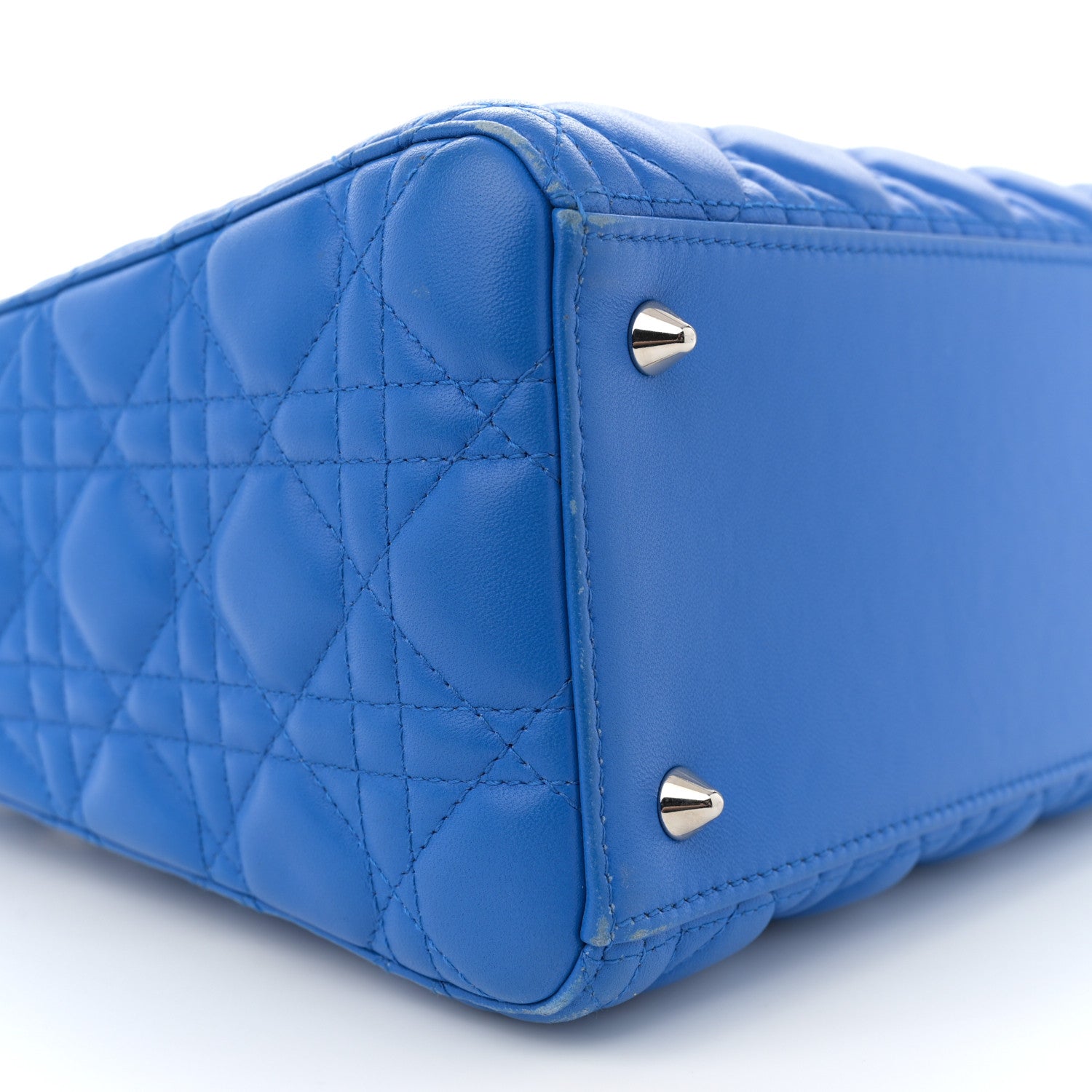 Christian Dior Lambskin Cannage Medium Lady Dior Blue Persan 9 of 15
