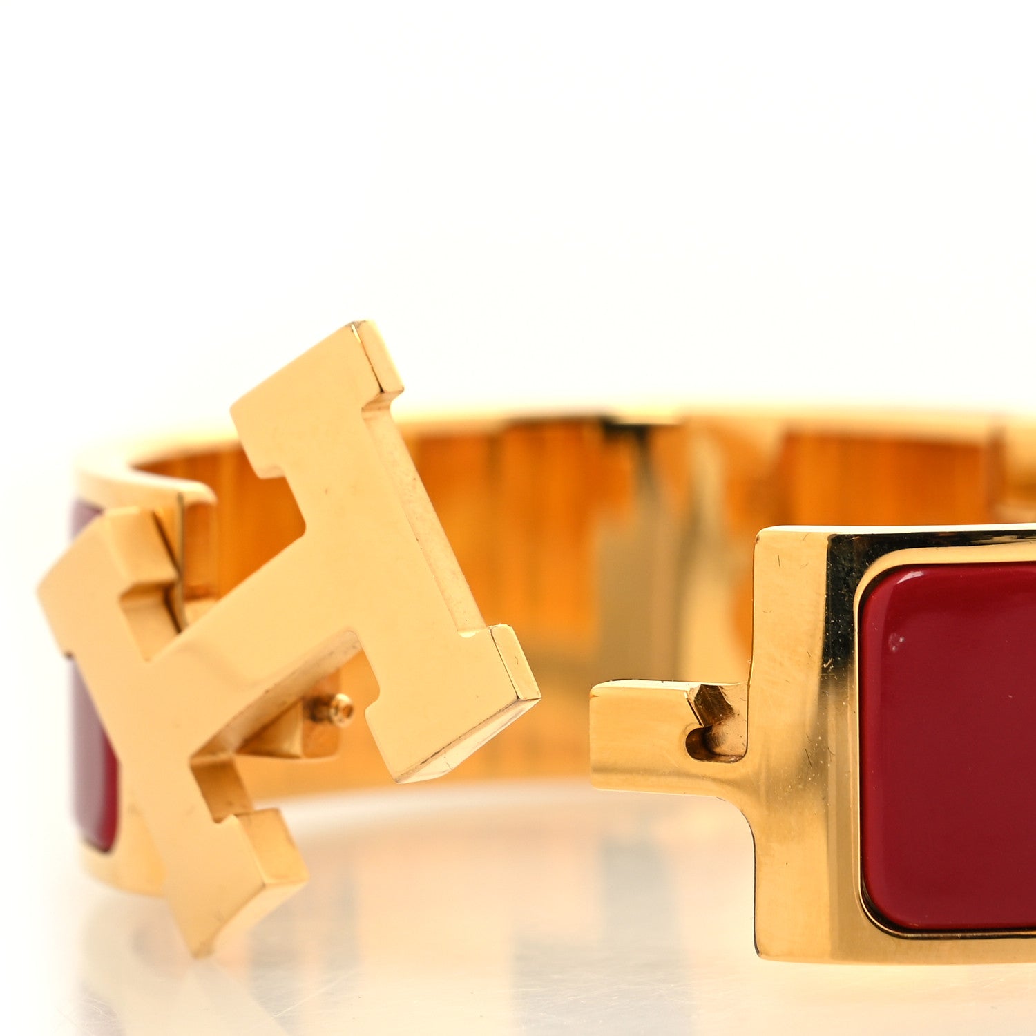 Hermes Enamel Wide Clic Clac H Bracelet PM Red 4 of 5