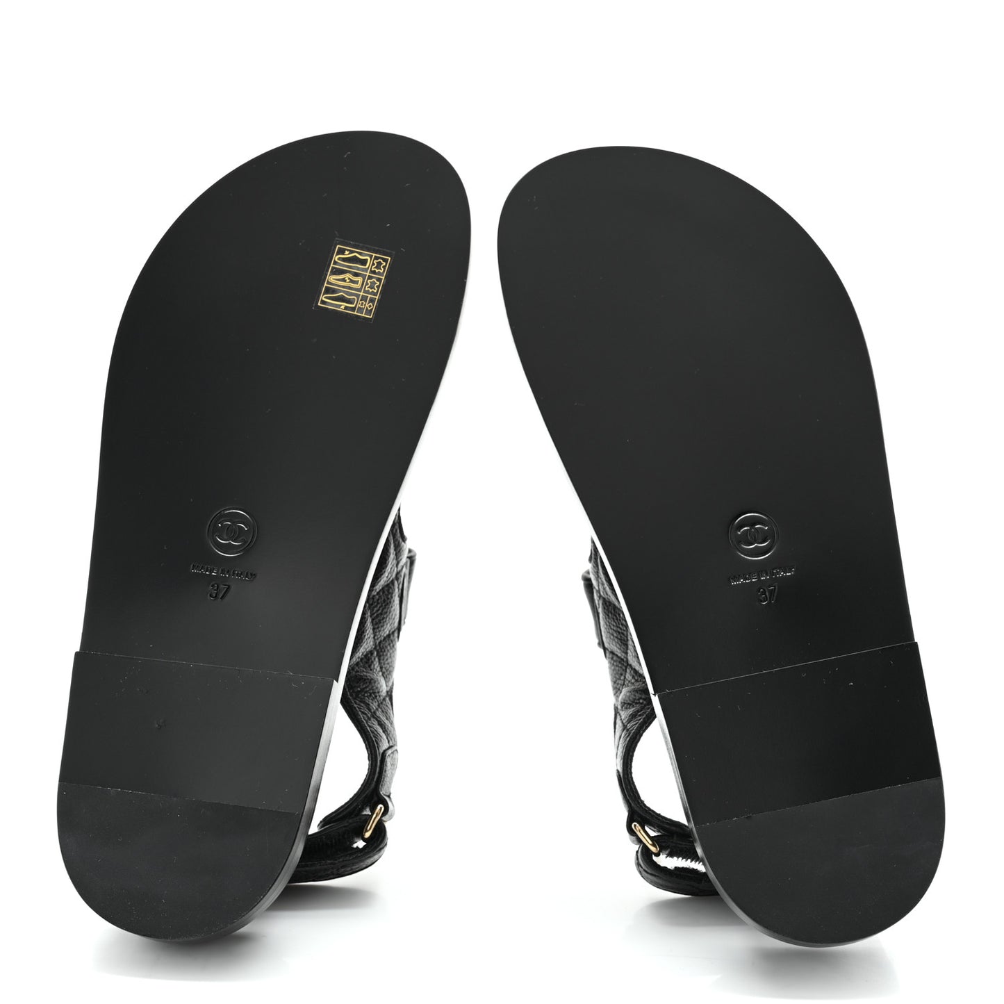 Grained Calfskin Velcro Dad Sandals 37 Black